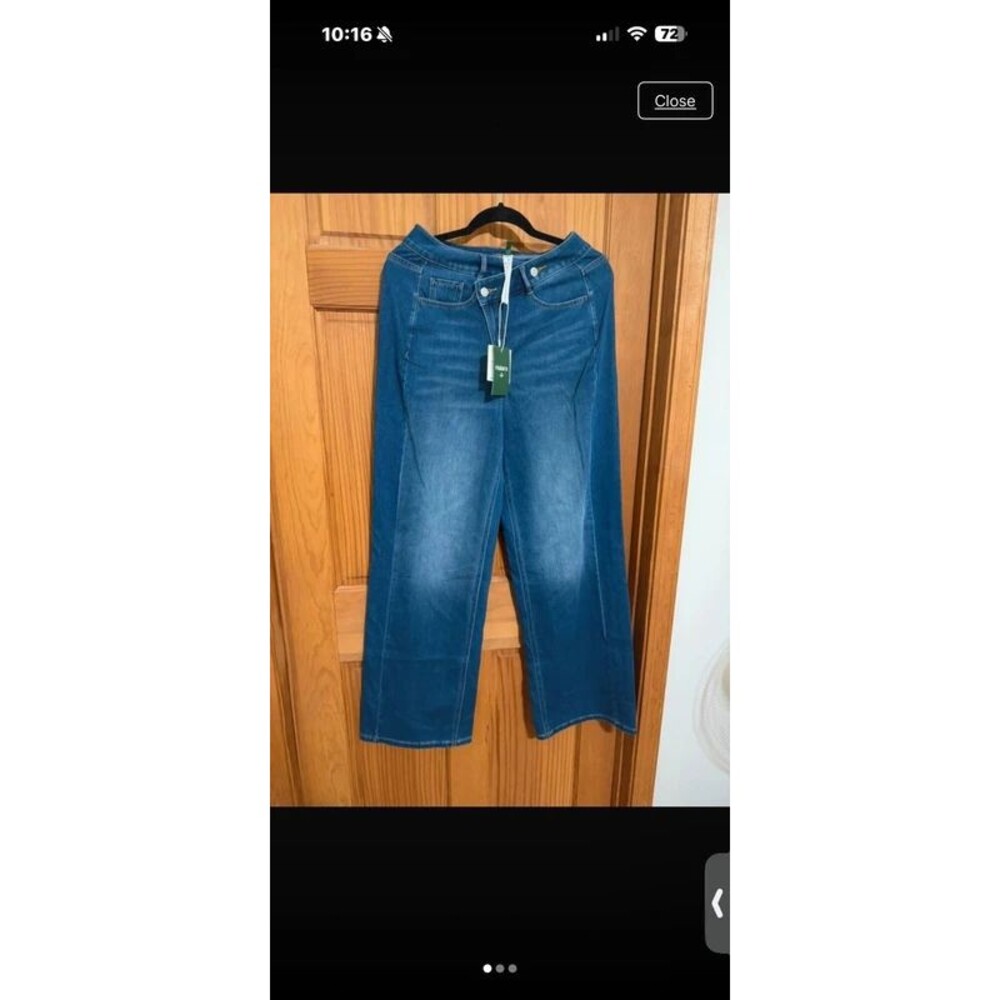 NWT halara stretch cross over waist wide leg denim medium tall